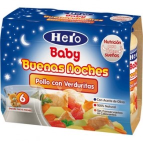 HERO BABY BUENAS NOCHES pollo con verduritas pack 2 x 200 grs